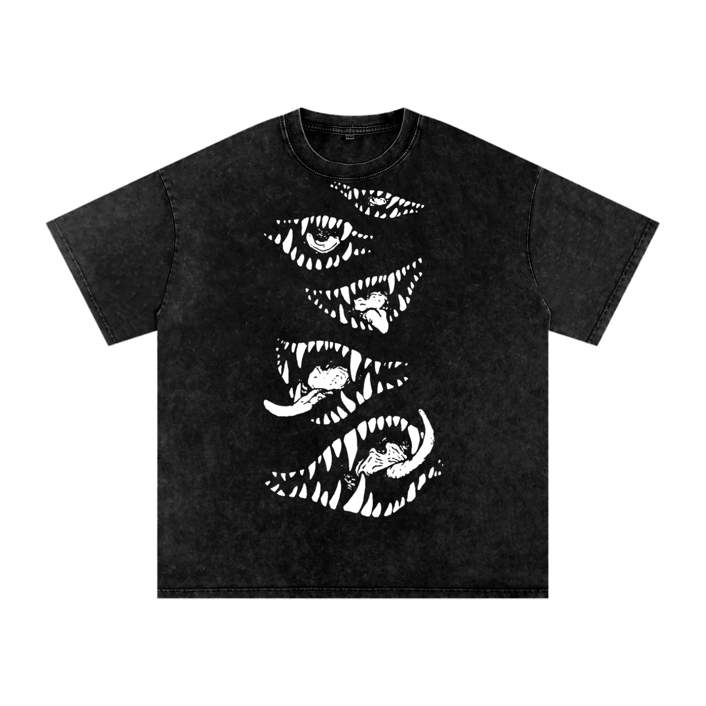 TOUNGUE & TEETH - Snow Washed Oversized Cotton T-Shirt