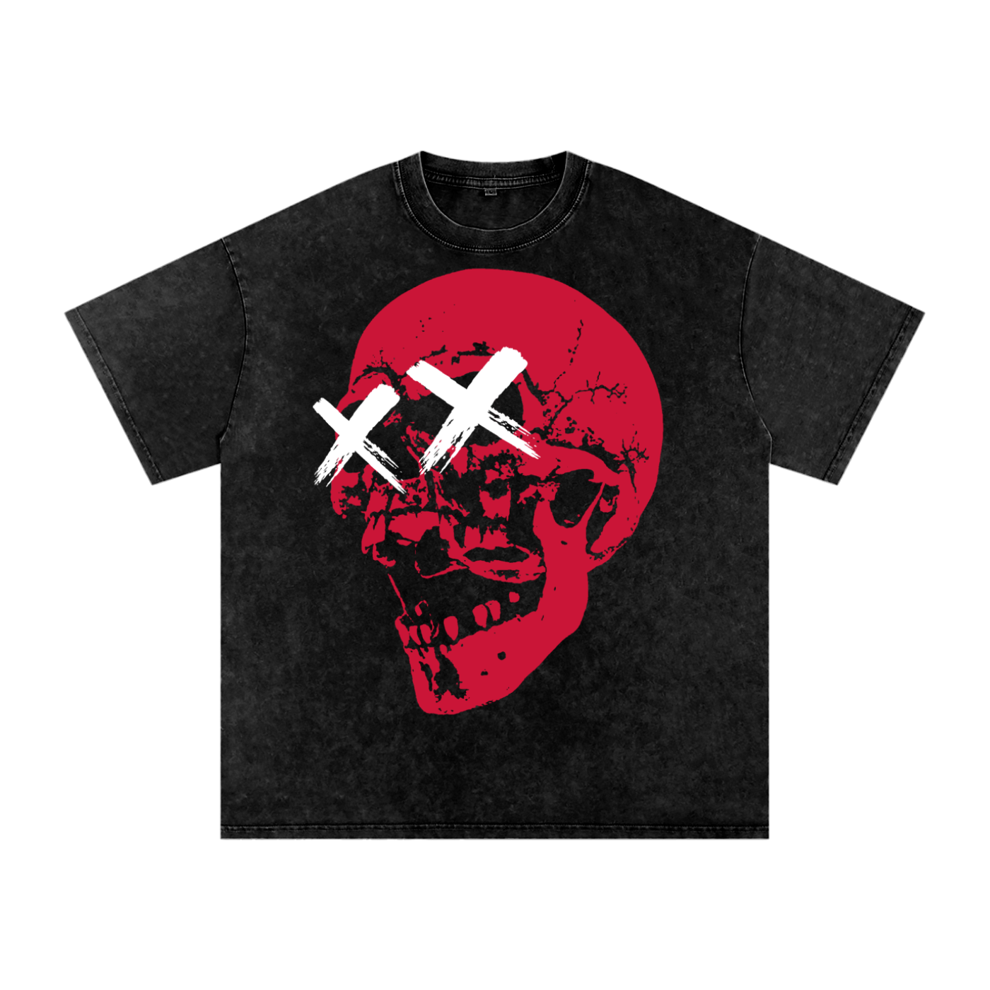 XX SKULL - Snow Washed Oversized Cotton T-Shirt