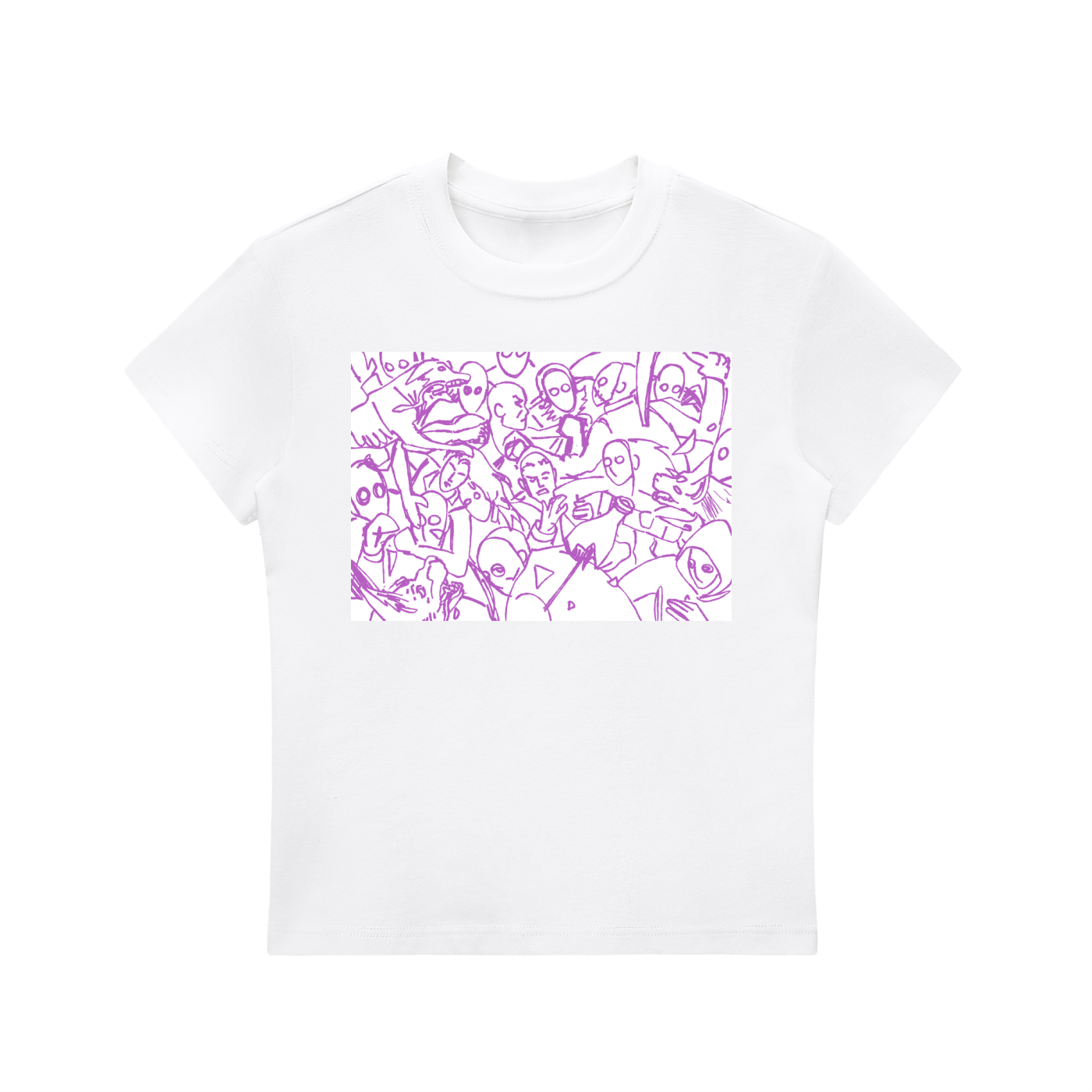 SKETCH PURPLE PEOPLE - Essential Bodycon Crewneck T-Shirt