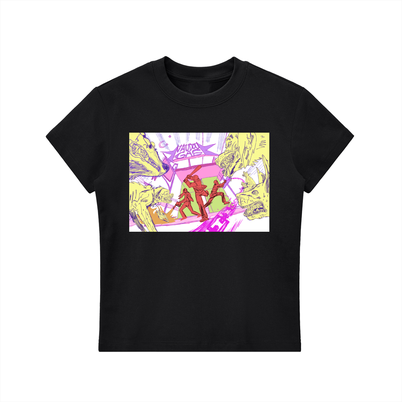 SKETCH HEROS ATTACK - Essential Bodycon Crewneck T-Shirt