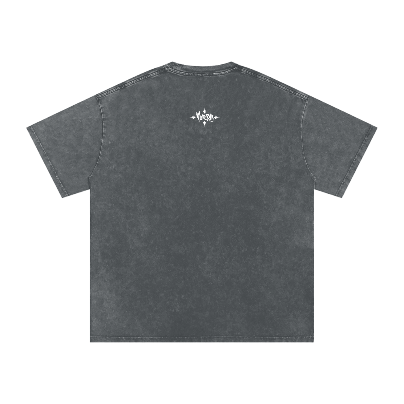 GLITCH SKULL - Snow Washed Oversized Cotton T-Shirt
