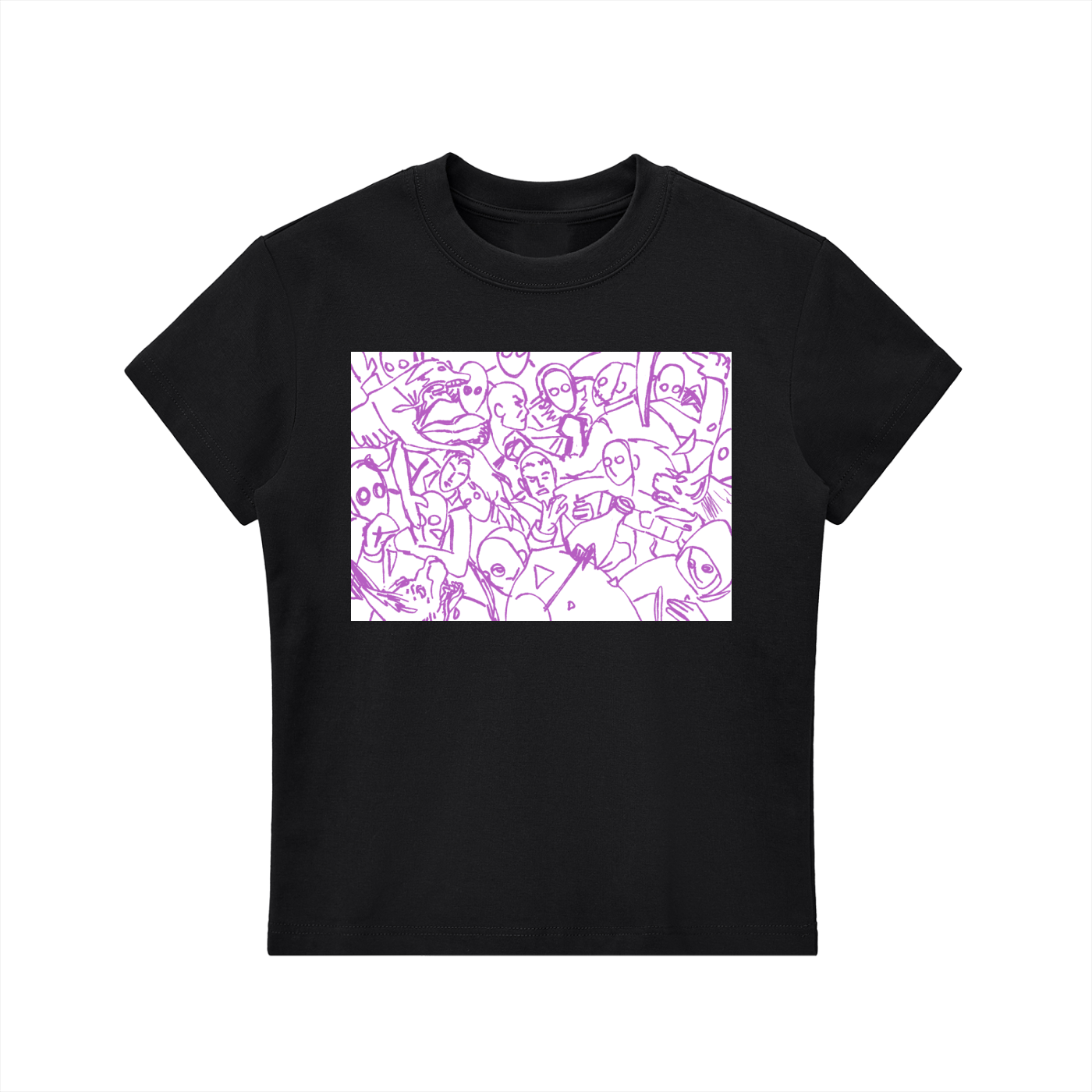 SKETCH PURPLE PEOPLE - Essential Bodycon Crewneck T-Shirt