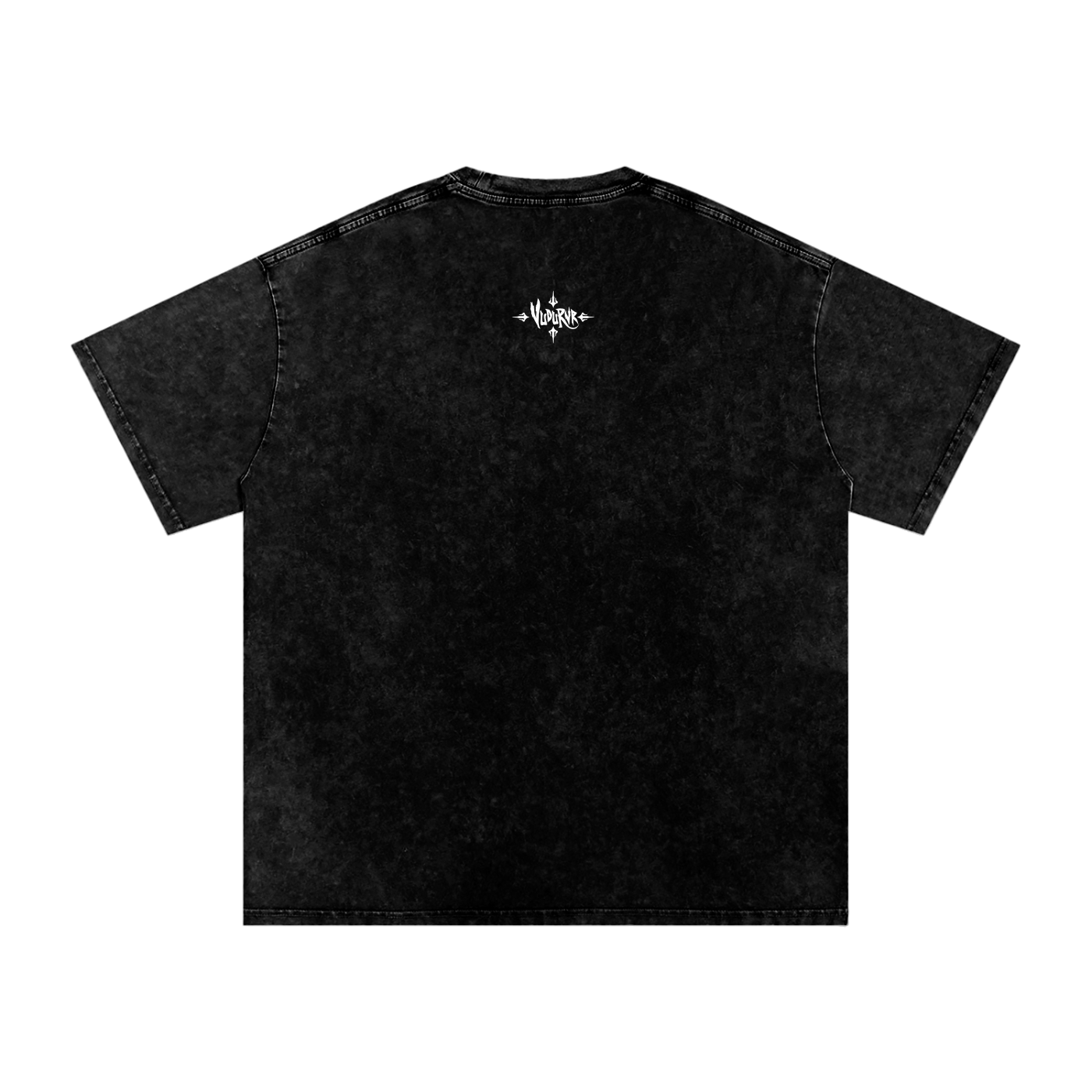 GLITCH SKULL - Snow Washed Oversized Cotton T-Shirt