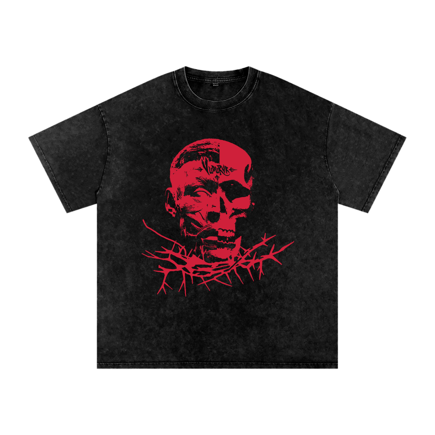 THORNS & SKULL - Snow Washed Oversized Cotton T-Shirt